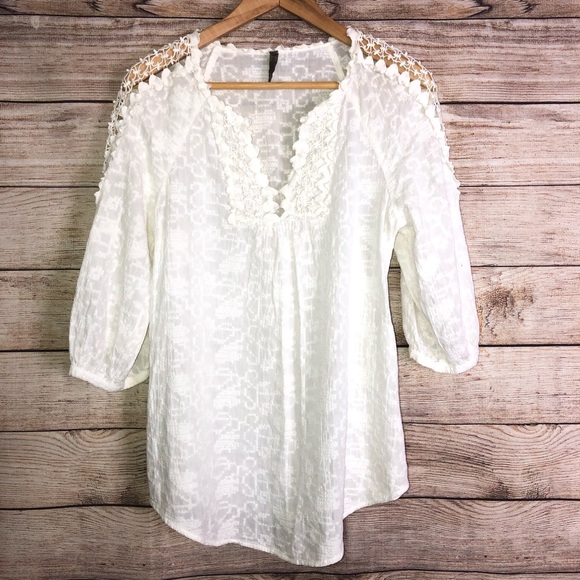 XCVI Tops - Bohemian Off-white Tunic